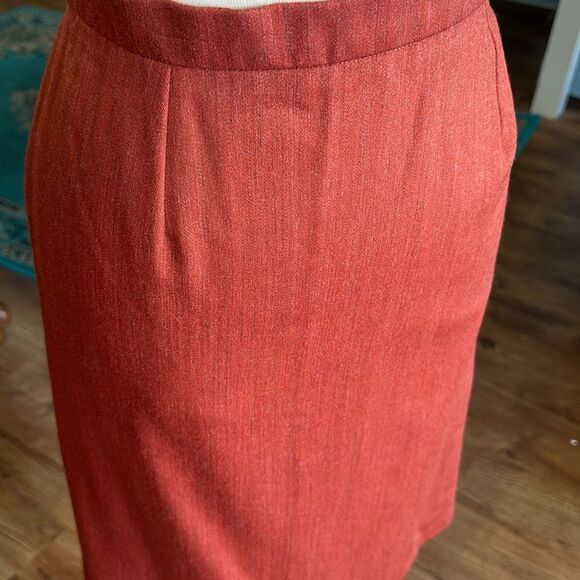 Givenchy Couture Rust Tweed Pencil Skirt Size Med( See Measurement..no size tag) - Picture 6 of 11